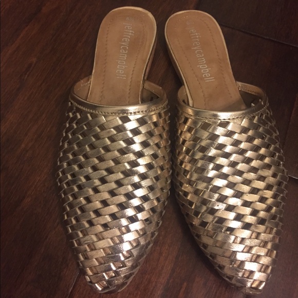 woven slide mules